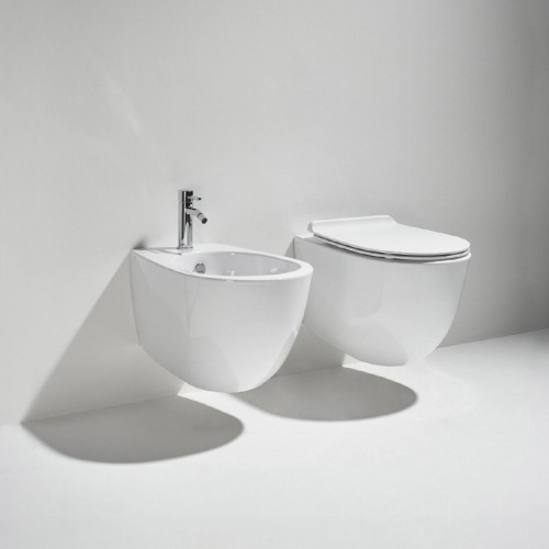 Чаша унитаза подвесная Simas VI 18 bia цвет белый без сиденья безободковая каскадный смыв - фото 2